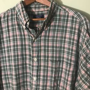 Brooks sport plaid button down shirt cotton